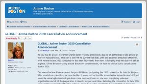 Anime Boston 2020 開催中止