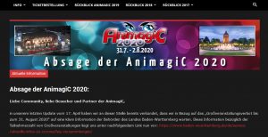 AnimagiC 2020 開催中止