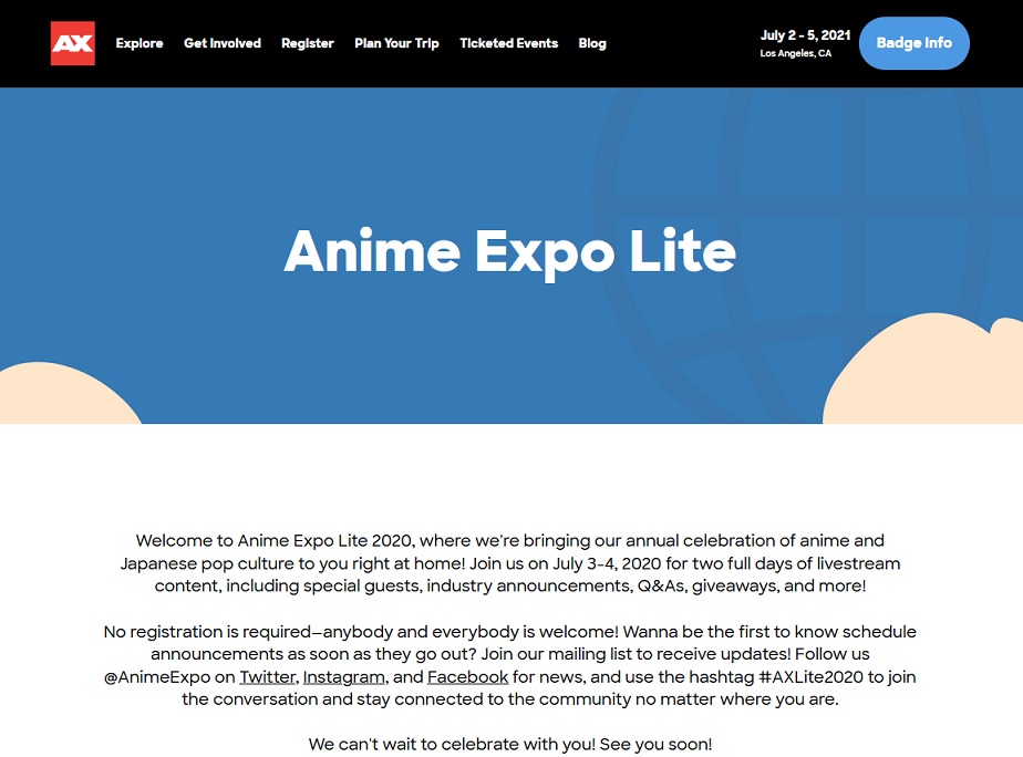 Anime Expo Liteの現時点の情報まとめ
